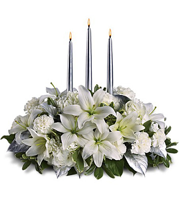 Silver Elegance Centerpiece from In Full Bloom in Farmingdale, NY